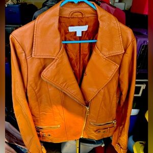 Classic Biker Look Ladies Faux Leather Jacket